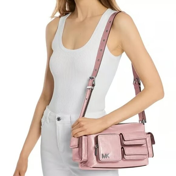 NWT ✅ Michael Kors DAKOTA Medium Leather Shoulder Bag ~ Smokey Rose ✨NWT - Picture 3 of 17